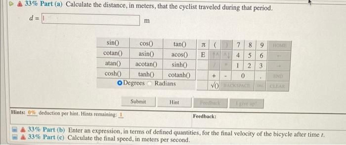 Solved cyclist accelerates transcribed