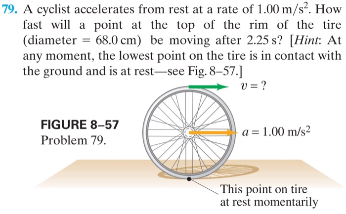 A cyclist accelerates from 0m/s to 8