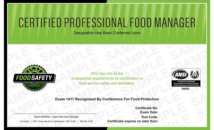 Food manager handlers certification safety texas certificate national card source store