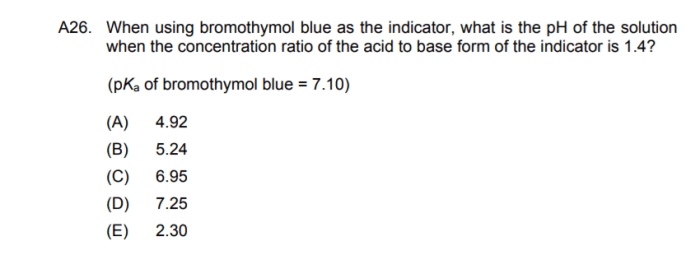 Equilibrium constant for bromothymol blue