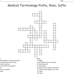 Medical terminology crossword puzzle answers